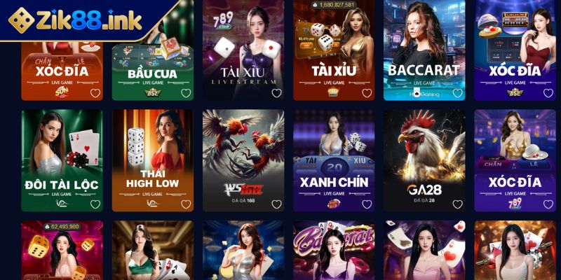 Casino HITCLUB ZIK88 Trải Nghiệm Thế Giới Game Bài Online 2 Kho game Casino HITCLUB ZIK88 đa dạng